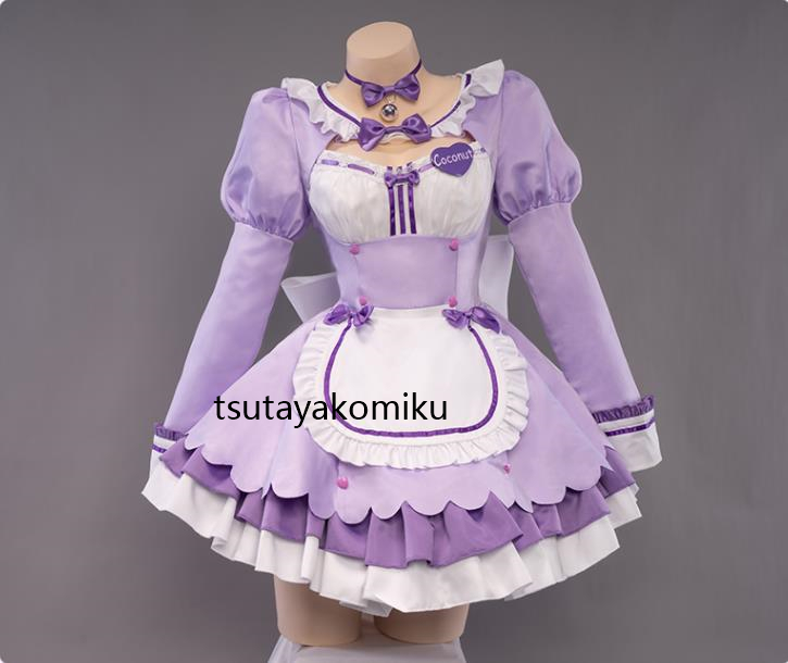 高品質 新作 NEKOPARA ネコぱら レースクイーン ver. メイド服 ココナツ ☆ コスプレ衣装＋髪飾り 風 靴とウィッグ 別売り_画像2