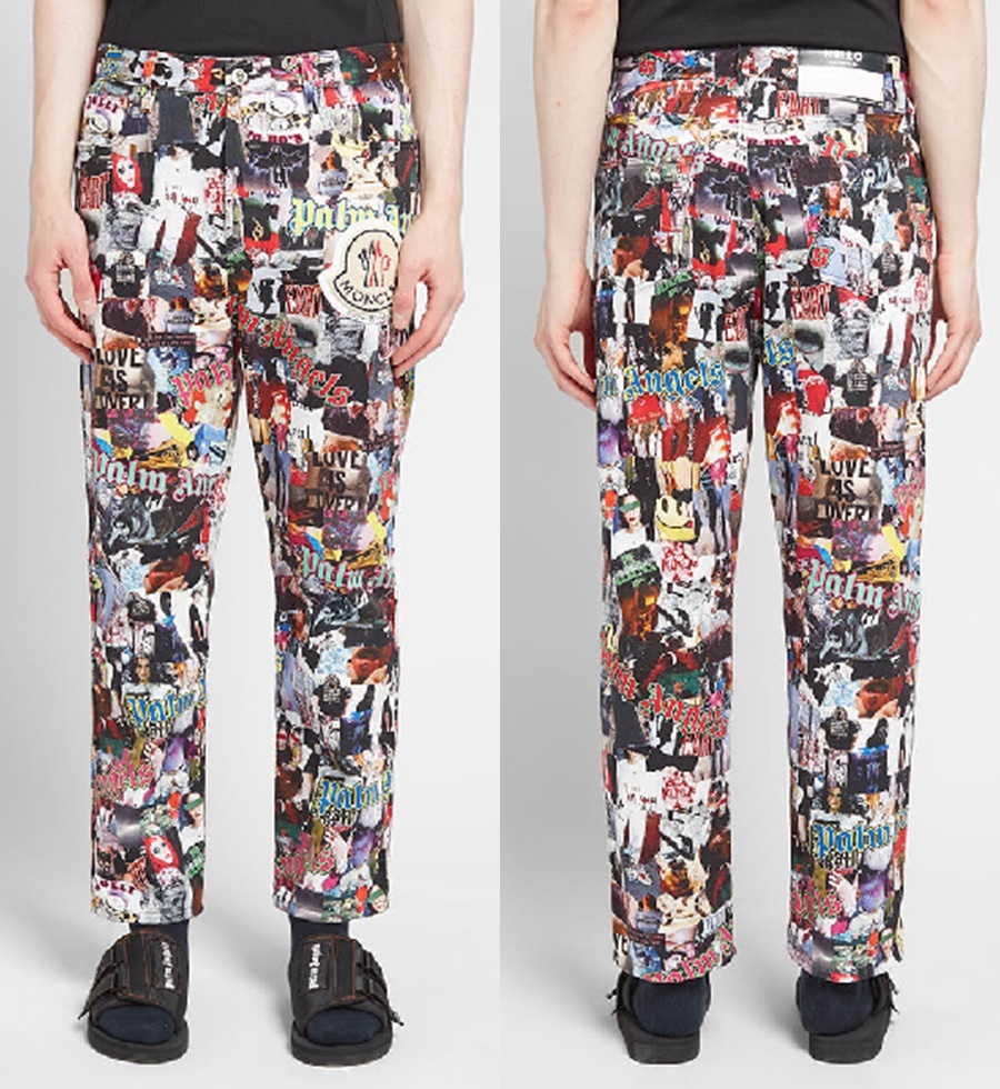 MONCLER GENIUS PALM ANGELS 総柄 デニム パンツ 50 新品 モンクレール
