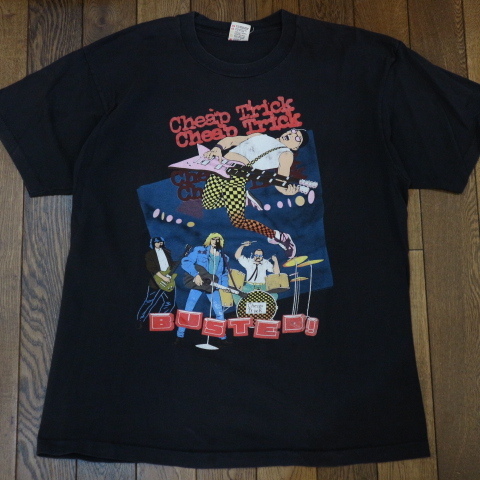 1990 Cheap Trick Tシャツ Busted USA ツアー XL ブラック チープトリック 半袖 両面プリント ロゴ バンド ロック 90s ヴィンテージ_画像1