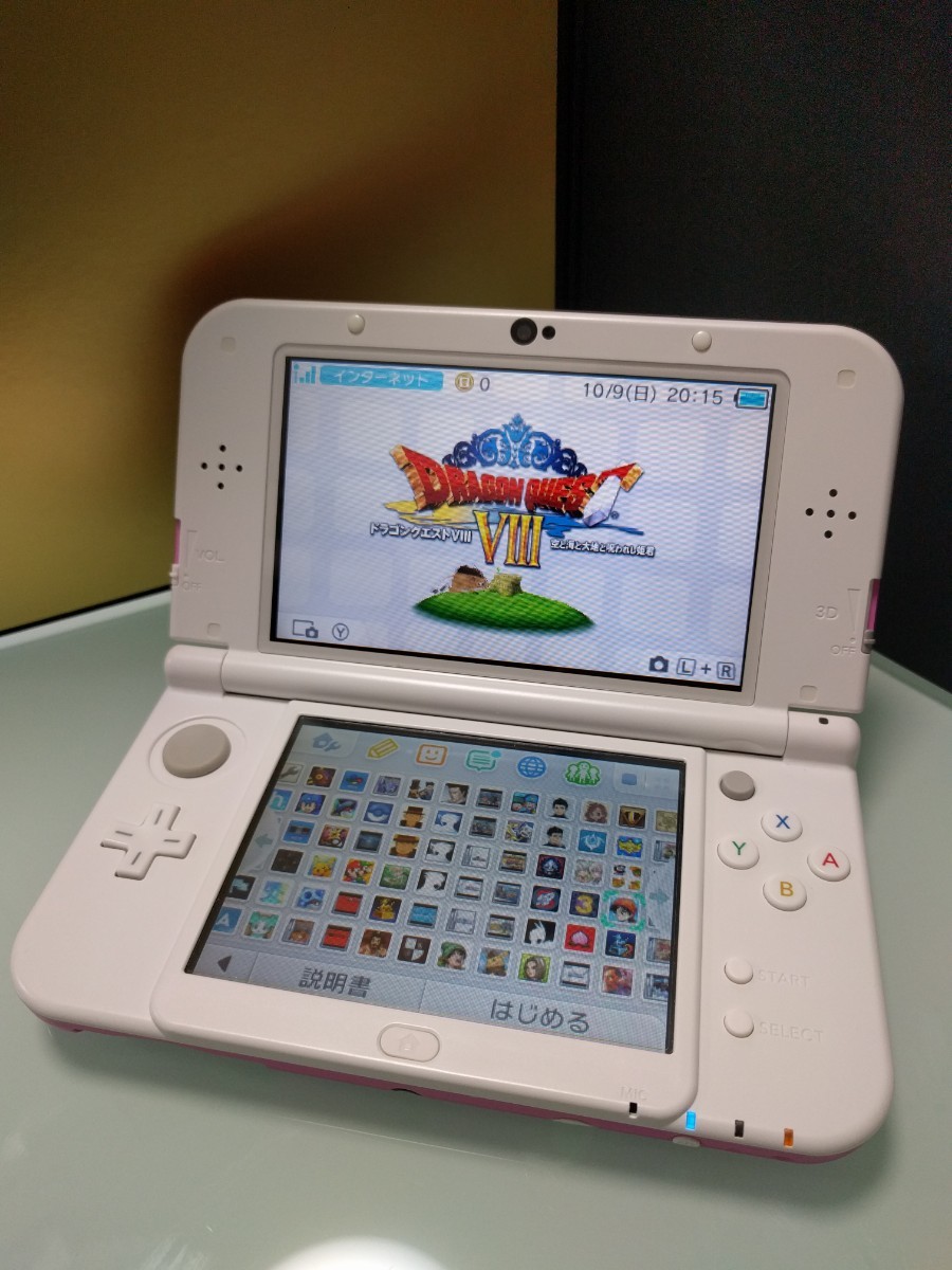 美品]Newニンテンドー3DS LL パールホワイト本体 ソフト10本、電源付