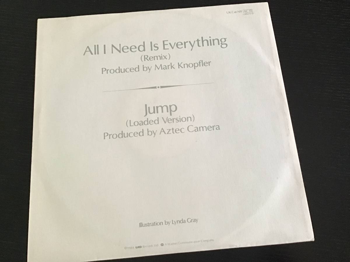 AZTEC CAMERA All I Need Is Everything 12inch　限定盤　B面ヴァン・ヘイレンカバー