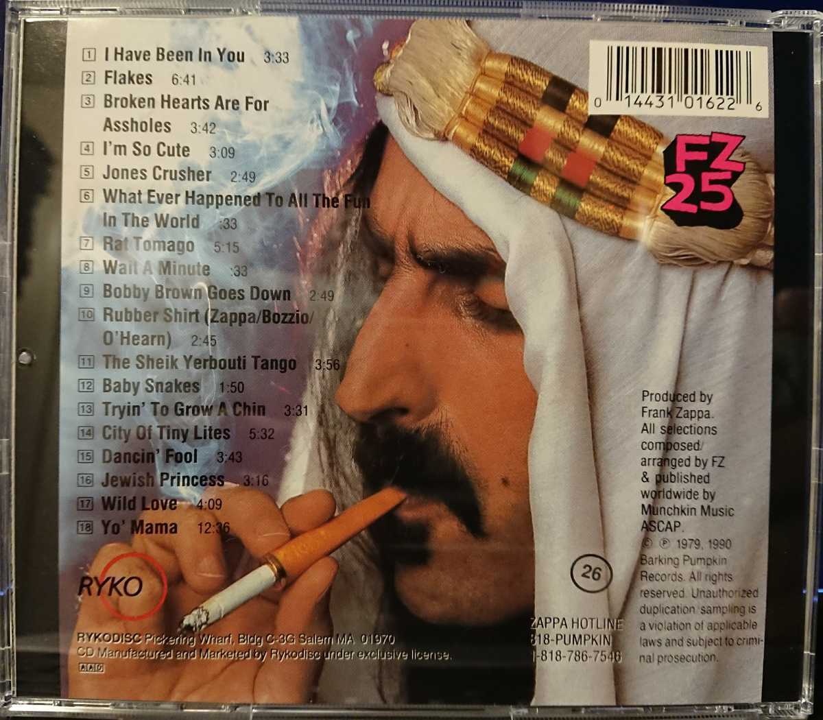 送料無料極美盤 Frank Zappa Sheik Yerbouti/1990 US盤/ Rykodisc RCD 40162 