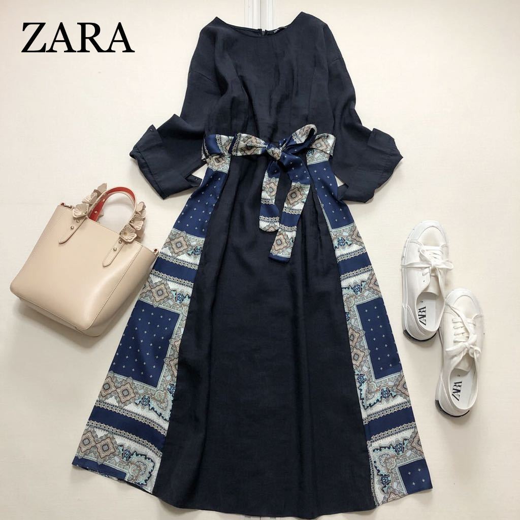 スカーフ柄 ワンピース Zara スカーフ柄 ワンピース Zara