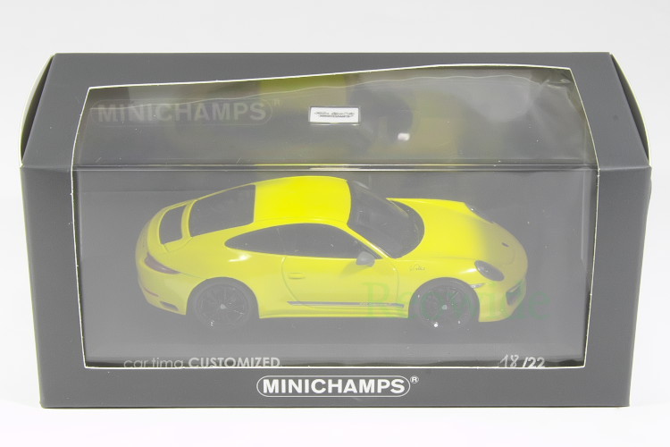 ミニチャンプス 1/43 ポルシェ 911 (991 II) カレラ T レーシングイエロー ブラックホイール 22台限定 Porsche Carrera T Racinggelb_画像3