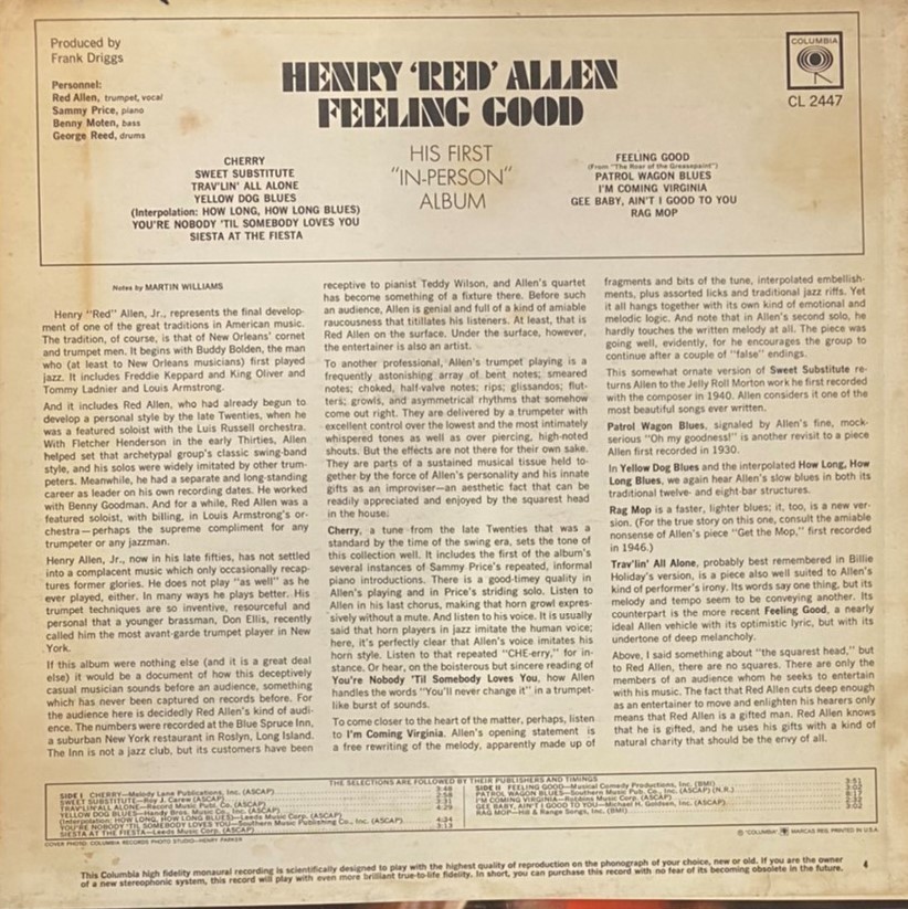 ♪試聴♪Henry & Red & Allen Feelin Good / His First In Person Album_画像2