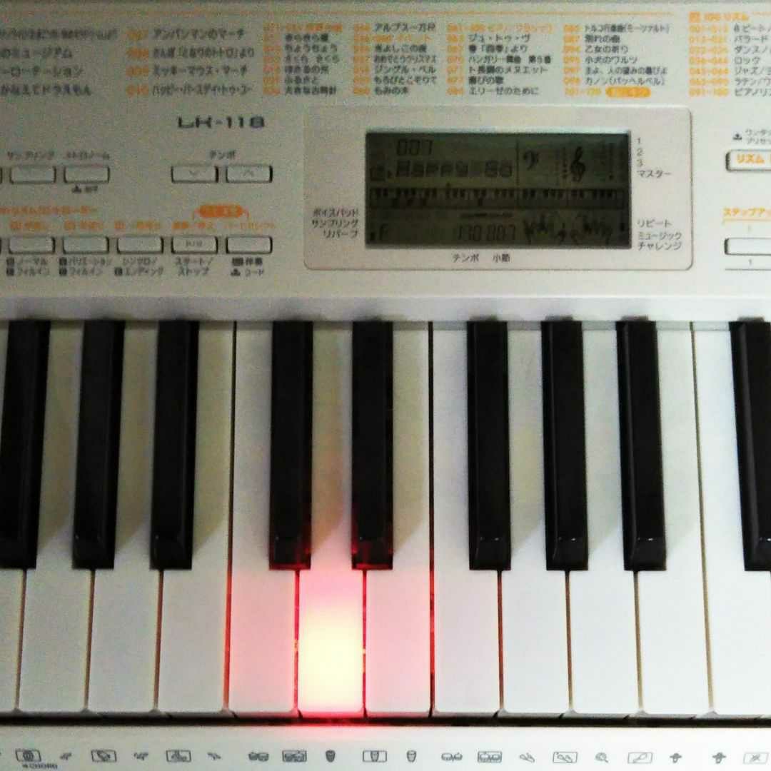 CASIO LK-118 カシオ 光ナビゲーション ピアノ 電子キーボード 純正スタンド付き
