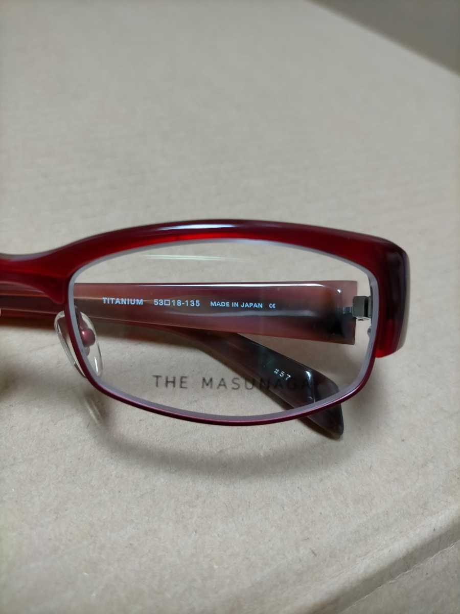  unused increase . glasses corporation THE MASUNAGA salmon to blow series glasses glasses frame size : 53*18-135 red ( wine ) series 