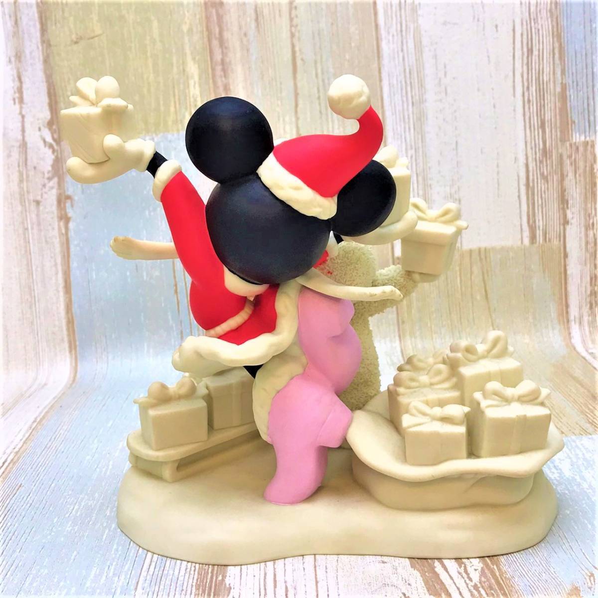 レア★ミニーマウス ミニー Minnie Mouse クリスマス Christmas ディズニー ショーケース フィギュア★ディズニー Disney 陶器製_画像6