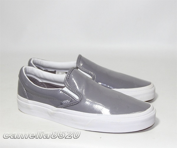 バンズ クラシック スリッポン グレー エナメル革 US6.5 24.5cm 未使用 展示品 Vans Classic Slip On Patent Leather _画像1