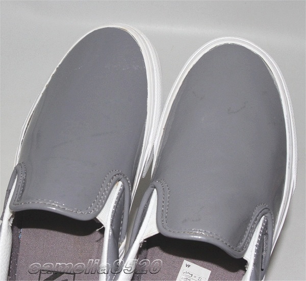バンズ クラシック スリッポン グレー エナメル革 US6.5 24.5cm 未使用 展示品 Vans Classic Slip On Patent Leather _画像2