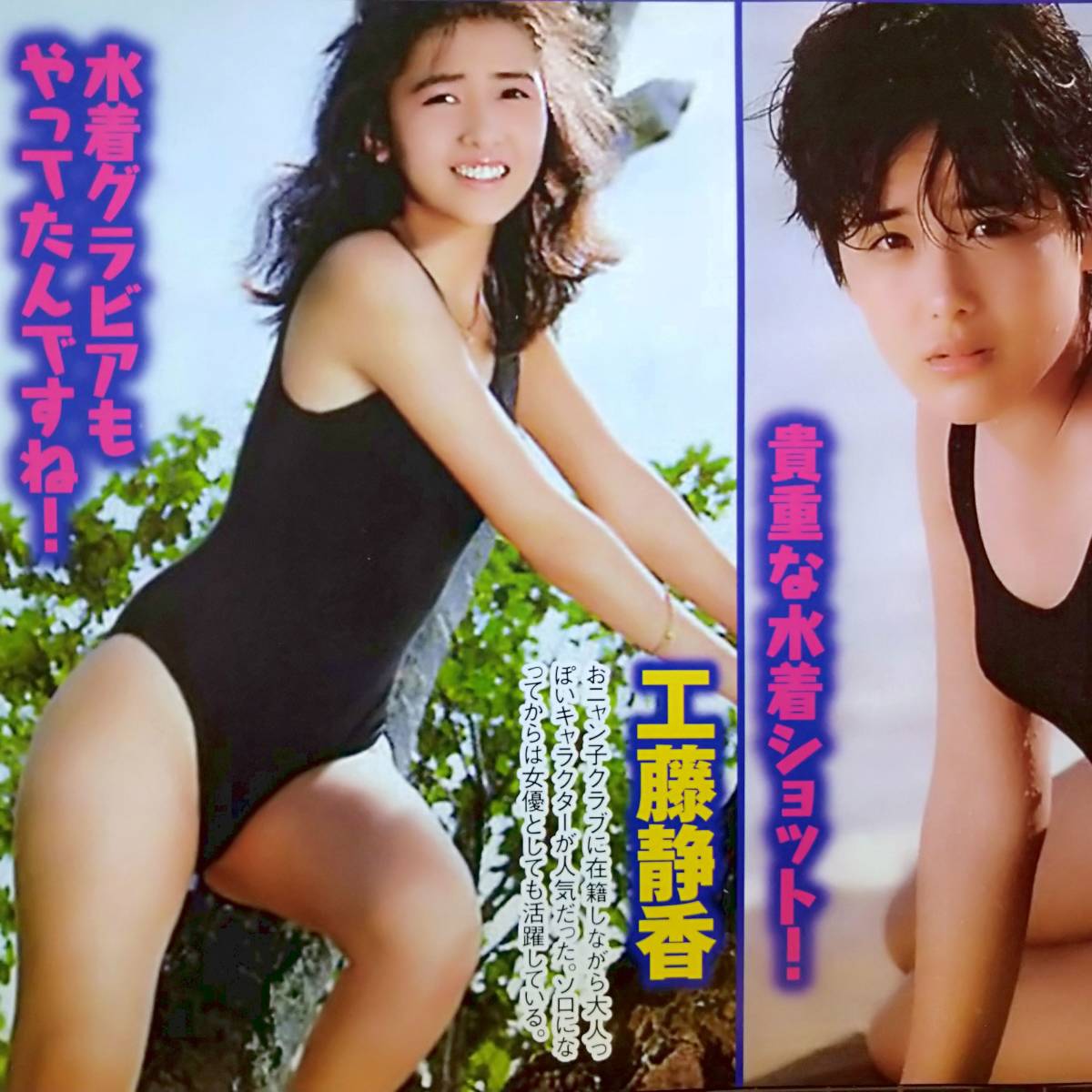 ヤフオク 80年代アイドルスクール水着 石田ゆり子 富田靖 ヤフオク 80年代アイドルスクール水着 石田ゆり子 富田靖