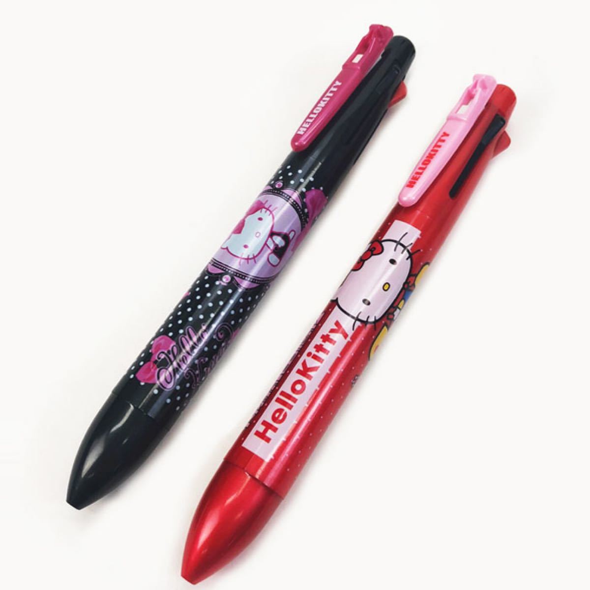 キティ5色ボールペン+シャープペンシル 赤黒4本セット