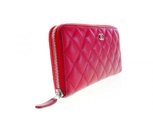 通常品】シャネル CHANEL マトラッセ 長財布 レッド キャビアスキン G