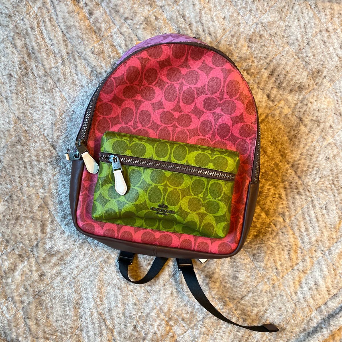 最短翌日お届け♪【激レア♪・海外限定品★】COACH 最高級レザー カラフル パックパック リュック♪ 90397 最短翌日お届け♪【激レア♪・海外限定品★】COACH 最高級レザー カラフル パックパック リュック♪ 90397