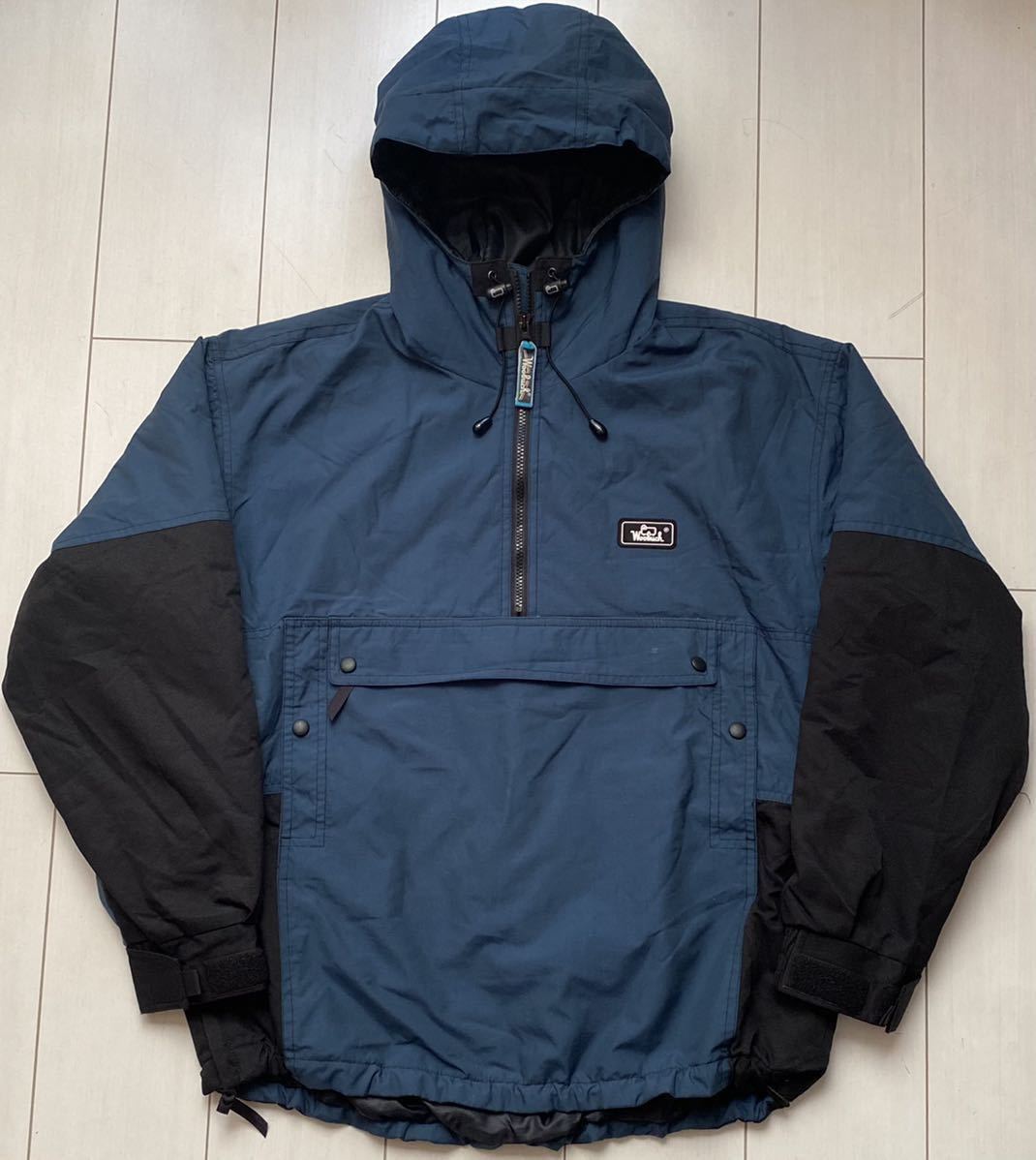 送料無料 美品 80s 90s WOOLRICH ウールリッチ SIGMET GEAR ZIP anorak アノラック プルオーバー マウンテン パーカー ツートーン 紺 黒 XL_画像2