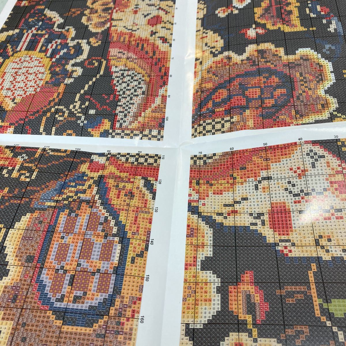 クロスステッチ刺繍キット(FJ0815)布地印刷あり　11カウント　シルク糸