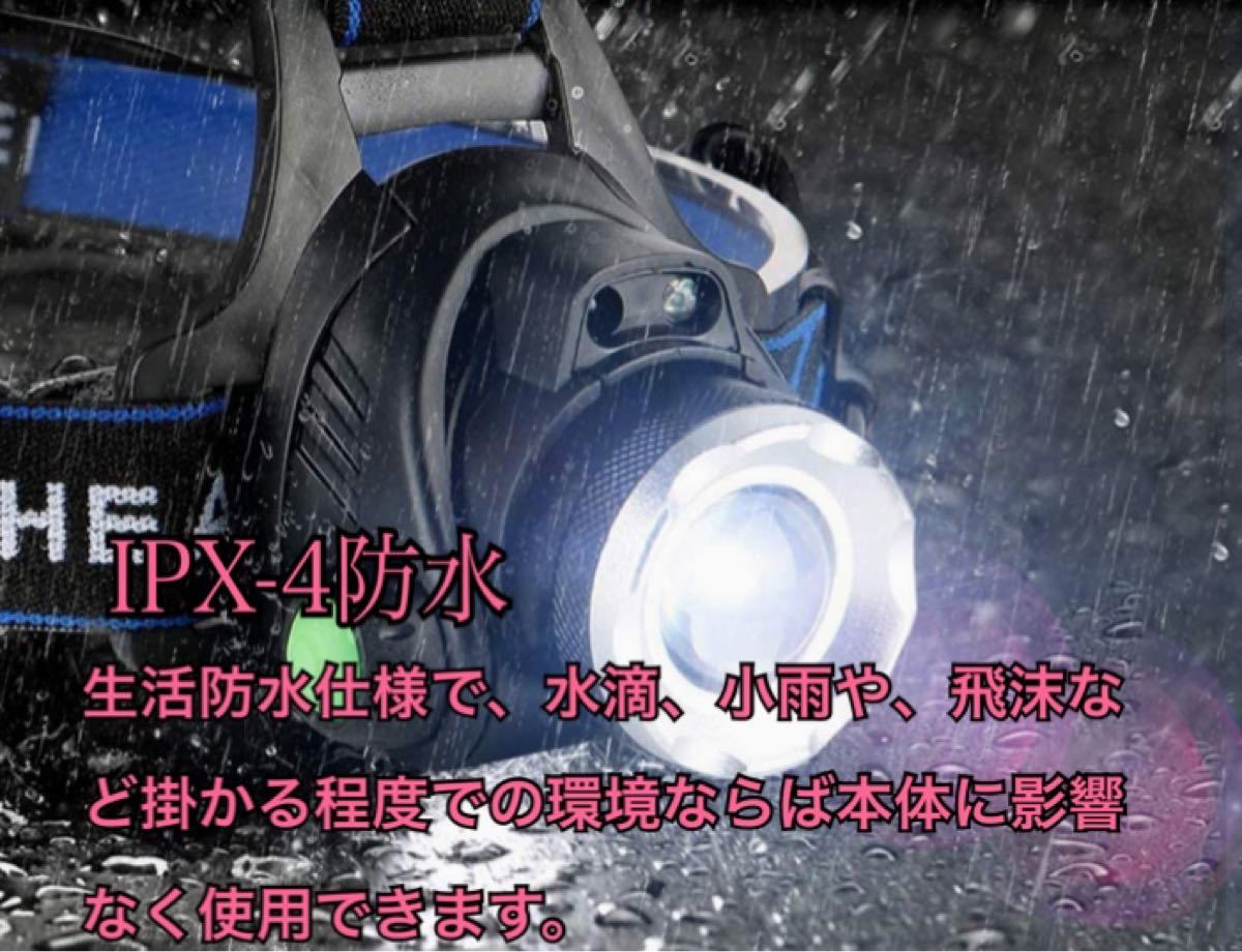 ヘッドライト USB充電式 LEDヘッドランプ 防水 軽量　コンパクト　防災関連