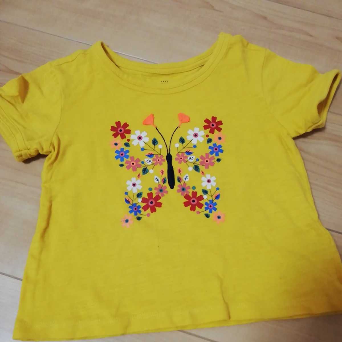 半袖Tシャツ babygap 90 95 蝶々　春　秋　女の子　黄色_画像2