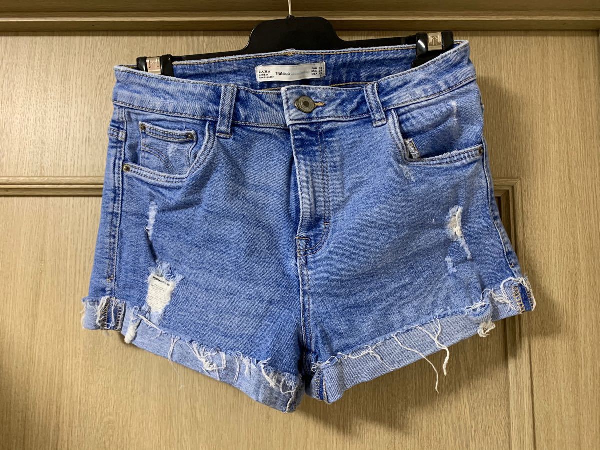 ZARA#ストレッチデニムショートパンツ#サイズ EUR36/US 4|PayPayフリマ 最終値下げ!ZARA、デニムハーフパンツ、Lサイズ