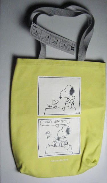  Snoopy Mu jiam( SNOOPY MUSEUM TOKYO ) большая сумка желтый бесплатная доставка Snoopy Woodstock PEANUTS большая сумка 