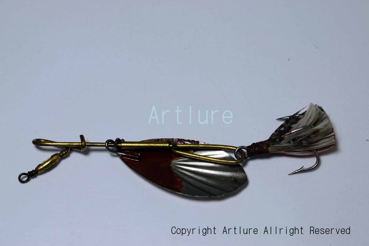 HEDRYX,A,B. FLUTED SPINNER.C1980 year,VINTAGE SIINNER,OLD LURE,RARE, total length 10CM,NAME ON BODY SIZE NO 4 3/4,(#ZA51-18