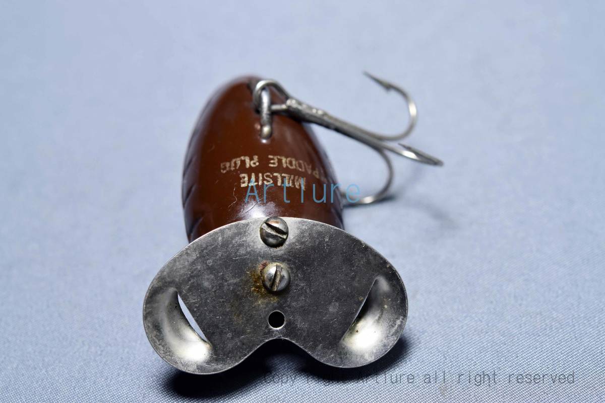 C1937年面白珍品蒐集家向け、,MILLSITE TACKLE CO,.PADDLE PLUG,MI USA,1 3/4IN 1/2 OZ :VINTAGE TACKLE,NAME ON BODY 561-2_画像2