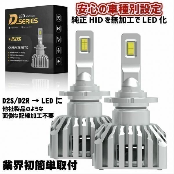 (P)D2S/D2R 業界初 無加工で簡単に純正HIDをLEDヘッドライト化 ラウム【RAUM】 NCA・NCZ2# H18.12 ～ H23.10 HID装着車 車検対応 6500k