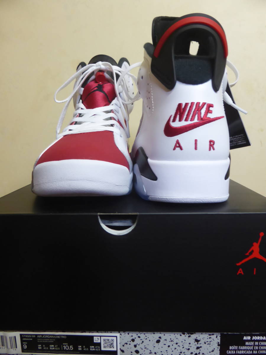 ナイキ NIKE AIR JORDAN Ⅵ エアジョーダン6 カーマイン 白×エンジ×黒
