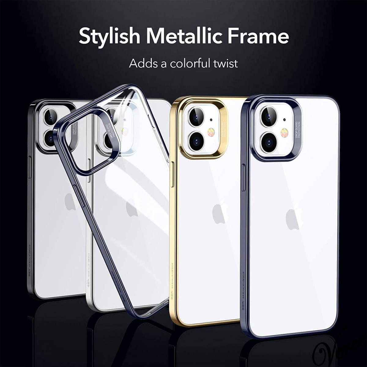 ESR iPhone 12 mini ケース 5 4インチ ブルー メッキバンパー加工 TPU
