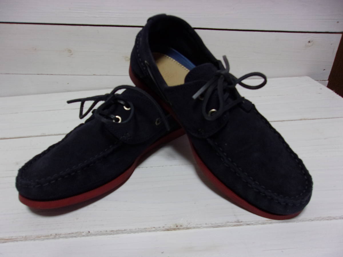 トミーヒルフィガー スエード デッキシューズ プレップワールド US8 tommy hilfiger the prep world ネイビー suede レザー_画像2