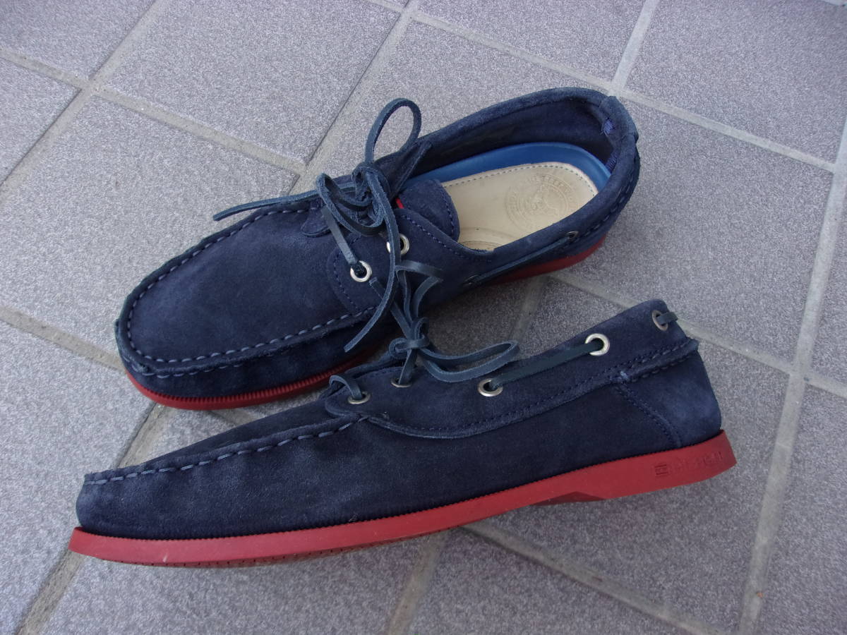 トミーヒルフィガー スエード デッキシューズ プレップワールド US8 tommy hilfiger the prep world ネイビー suede レザー_画像10