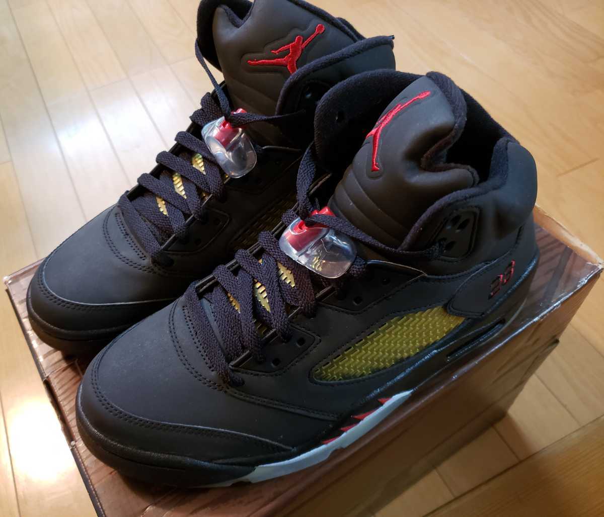 １円～激レアのデットストック NIKE AIR JORDAN 5 RETRO DMP エアジョーダン5 レトロ レッド ブラック 黒 赤 2足セット 人気27 正規品_画像6