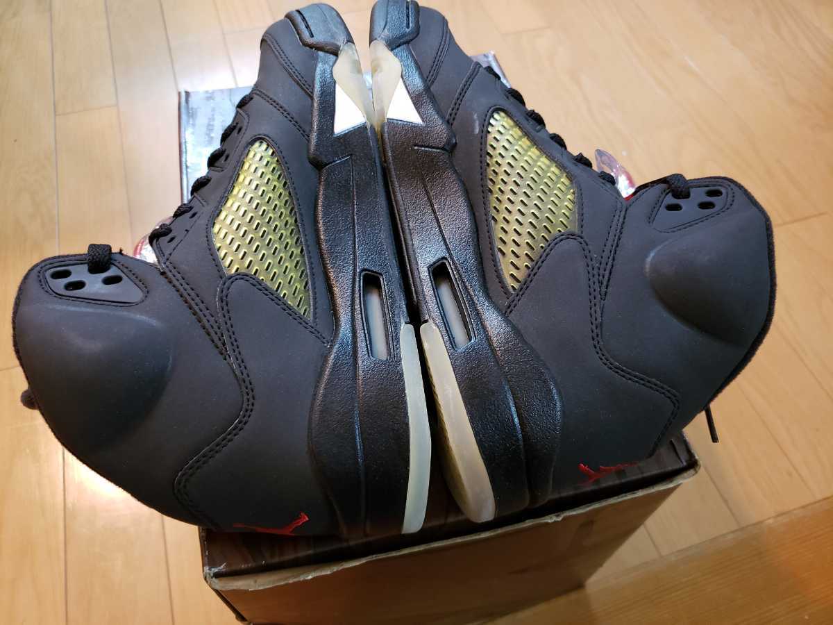 １円～激レアのデットストック NIKE AIR JORDAN 5 RETRO DMP エアジョーダン5 レトロ レッド ブラック 黒 赤 2足セット 人気27 正規品_画像7