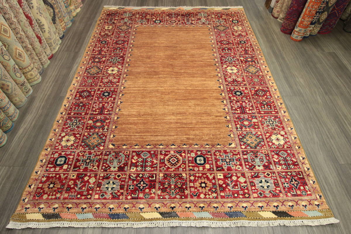 新品　ナチュラルグラデーションが素敵なアフガニスタン部族絨毯　トライバルラグ　手織り絨毯　ガゼニウール　174x242cm　＃830