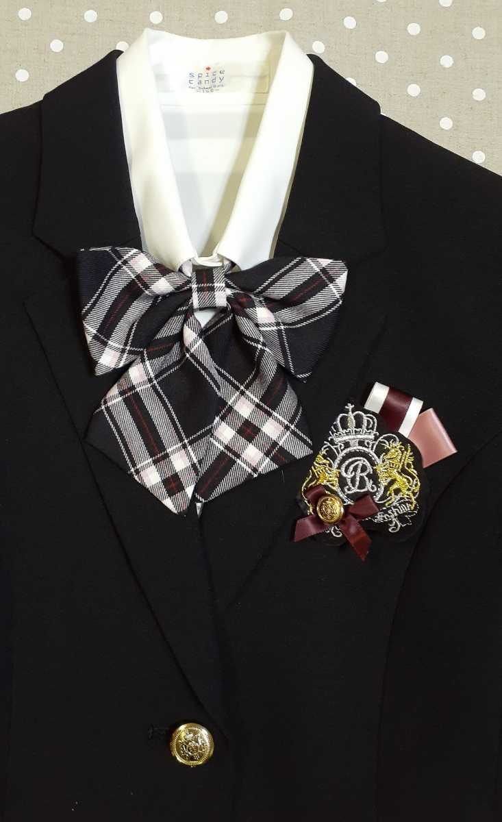 2-E440* including carriage! new goods * graduation ceremony! easy .* check pleated skirt suit * black *150B* formal suit 