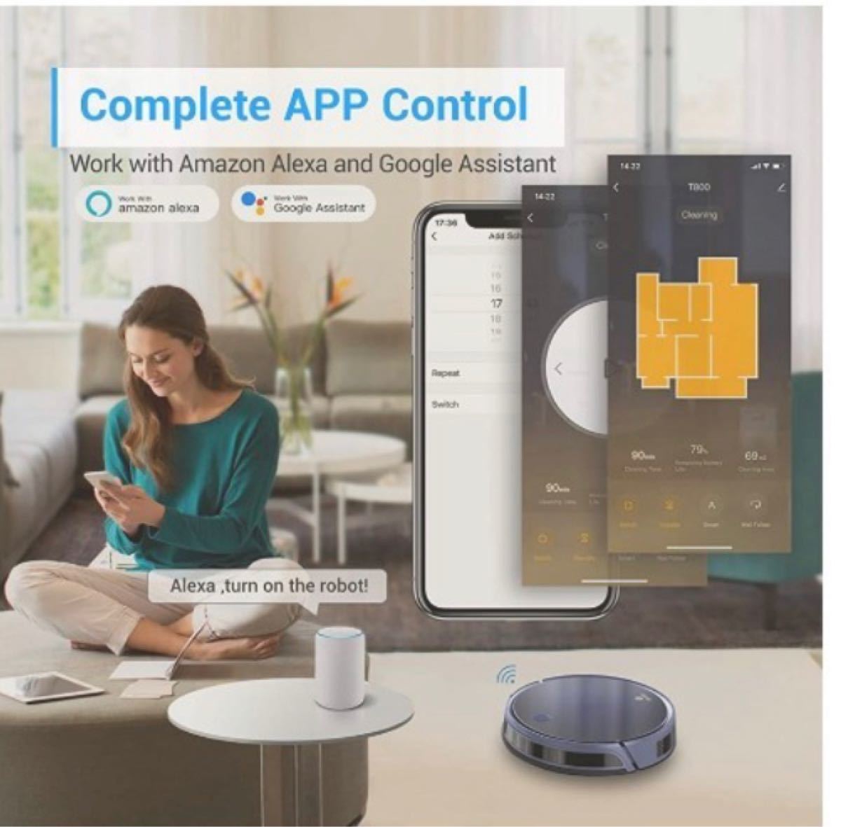 PayPayフリマ｜T800ロボット掃除機 自動充電 WIFI アプリ制御Alexa対応 