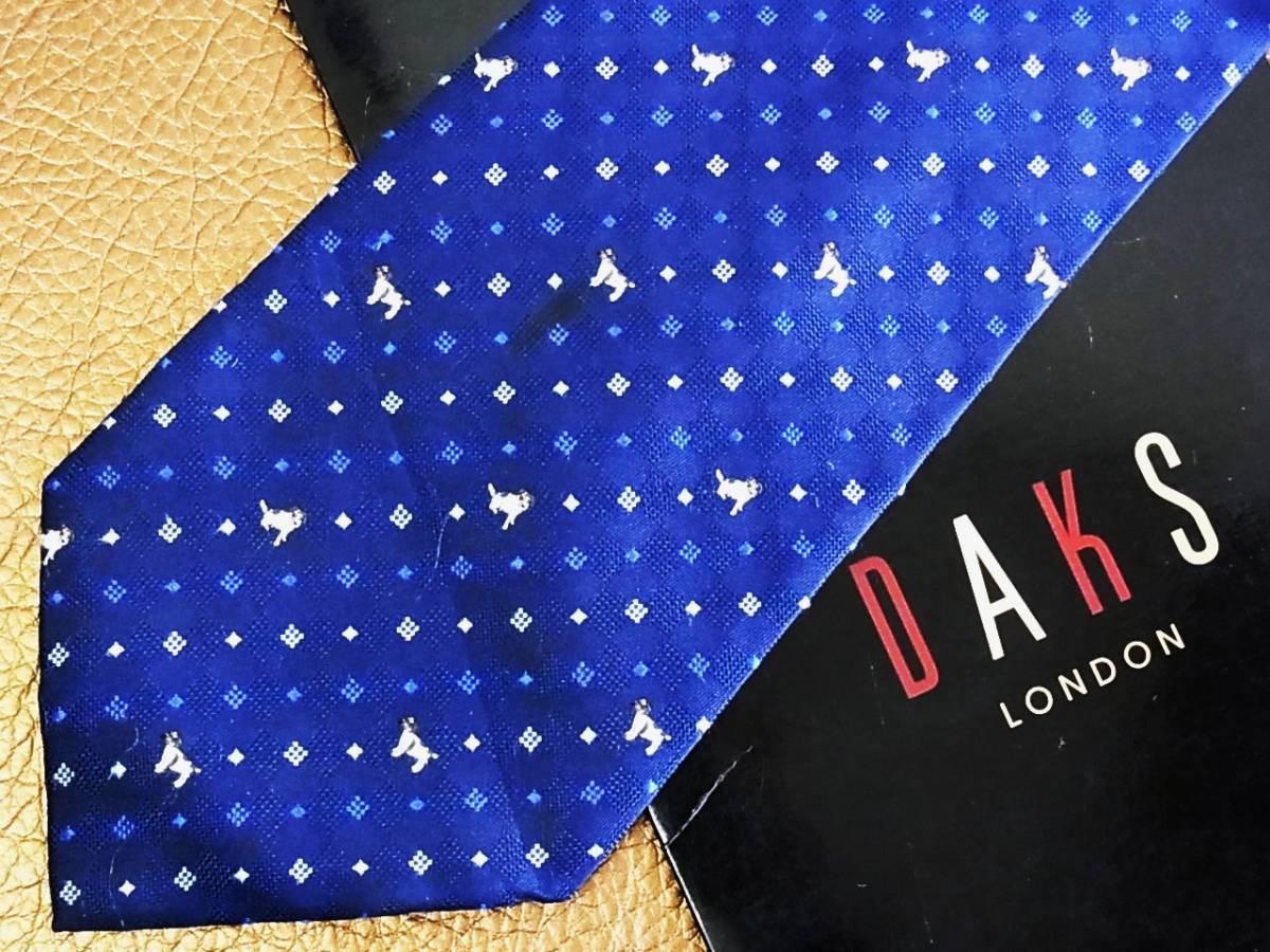 bvr3267♪良品♪【DAKS】ダックス「刺繍・犬・いぬ」ネクタイ_画像1