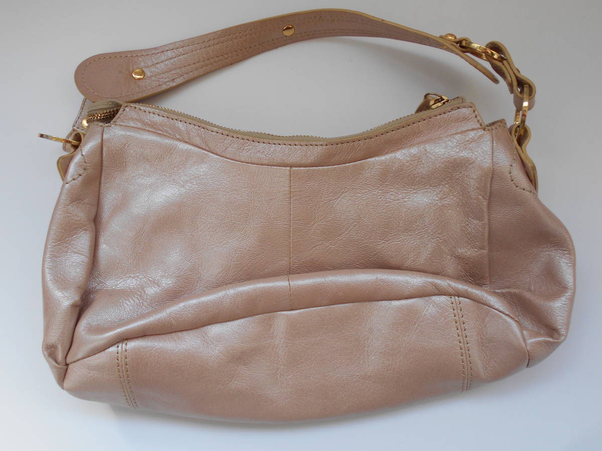 [ ultimate beautiful goods ]SAZABY Sazaby * one shoulder bag * leather * pearl pink beige 