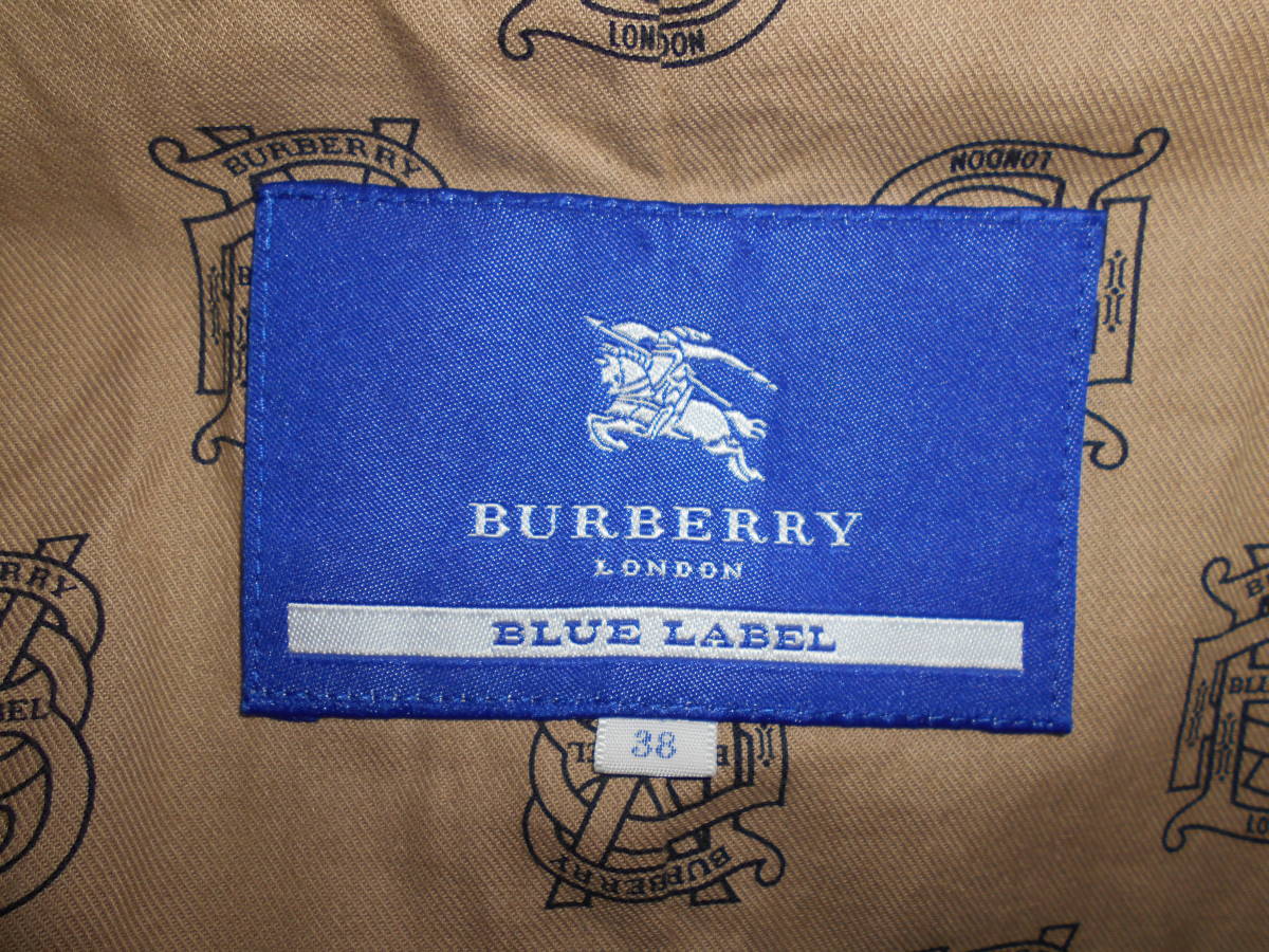 【極美品】BURBERRY バーバリー◆BLUE LABEL ブルーレーベル◆トレンチコート◆38(M)サイズ◆ダークベージュ