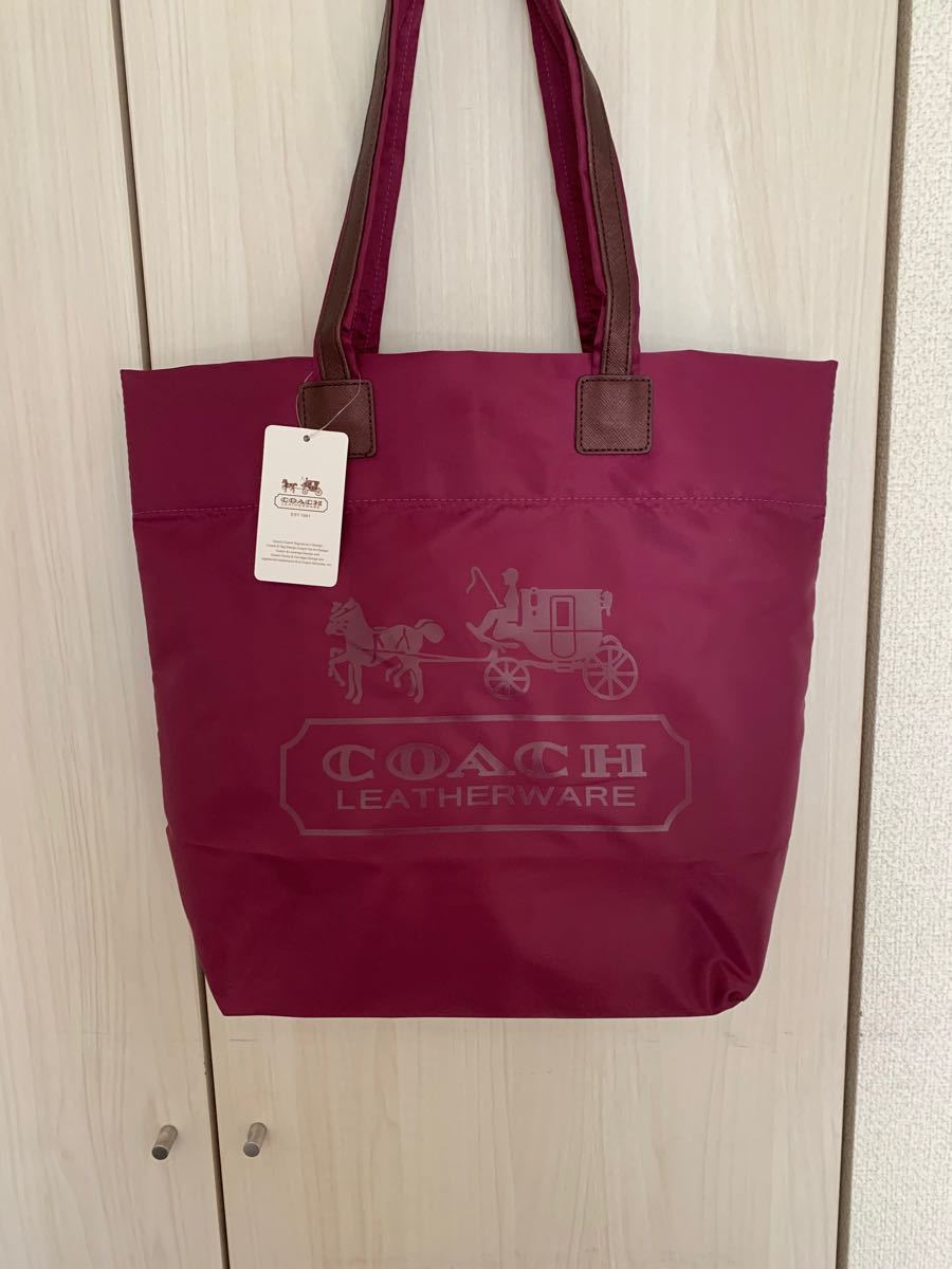 週末セール　新品　COACH コーチ　トートバッグ　エコバッグ　紫