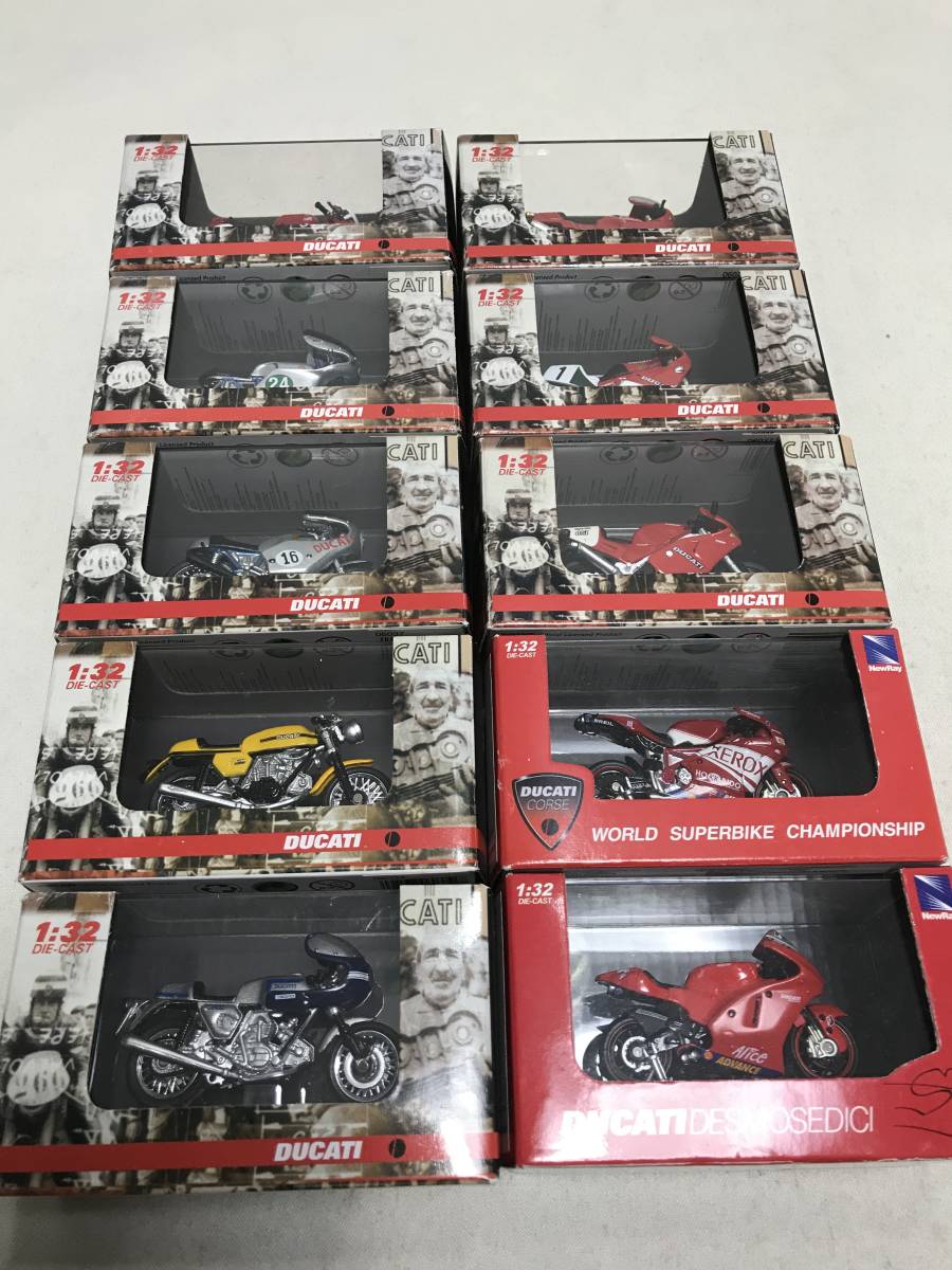 newray社 1/32 ドゥカティ シリーズ ミニチュアモデル 10台セット 750 lmola 250 BICILINDRICO 900 SS 900 MH その他 未使用品_画像1