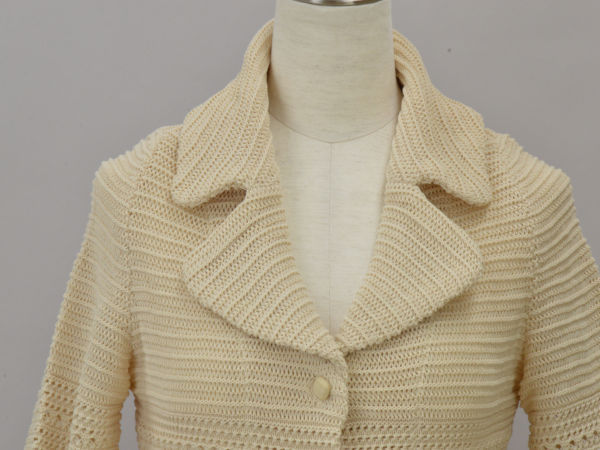  Sybilla Sybilla knitted jacket cotton fading te-to nylon M size eggshell white lady's e_u F-L6758