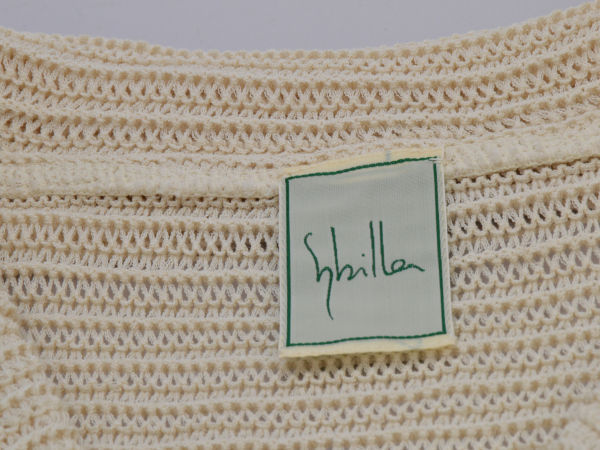  Sybilla Sybilla knitted jacket cotton fading te-to nylon M size eggshell white lady's e_u F-L6758
