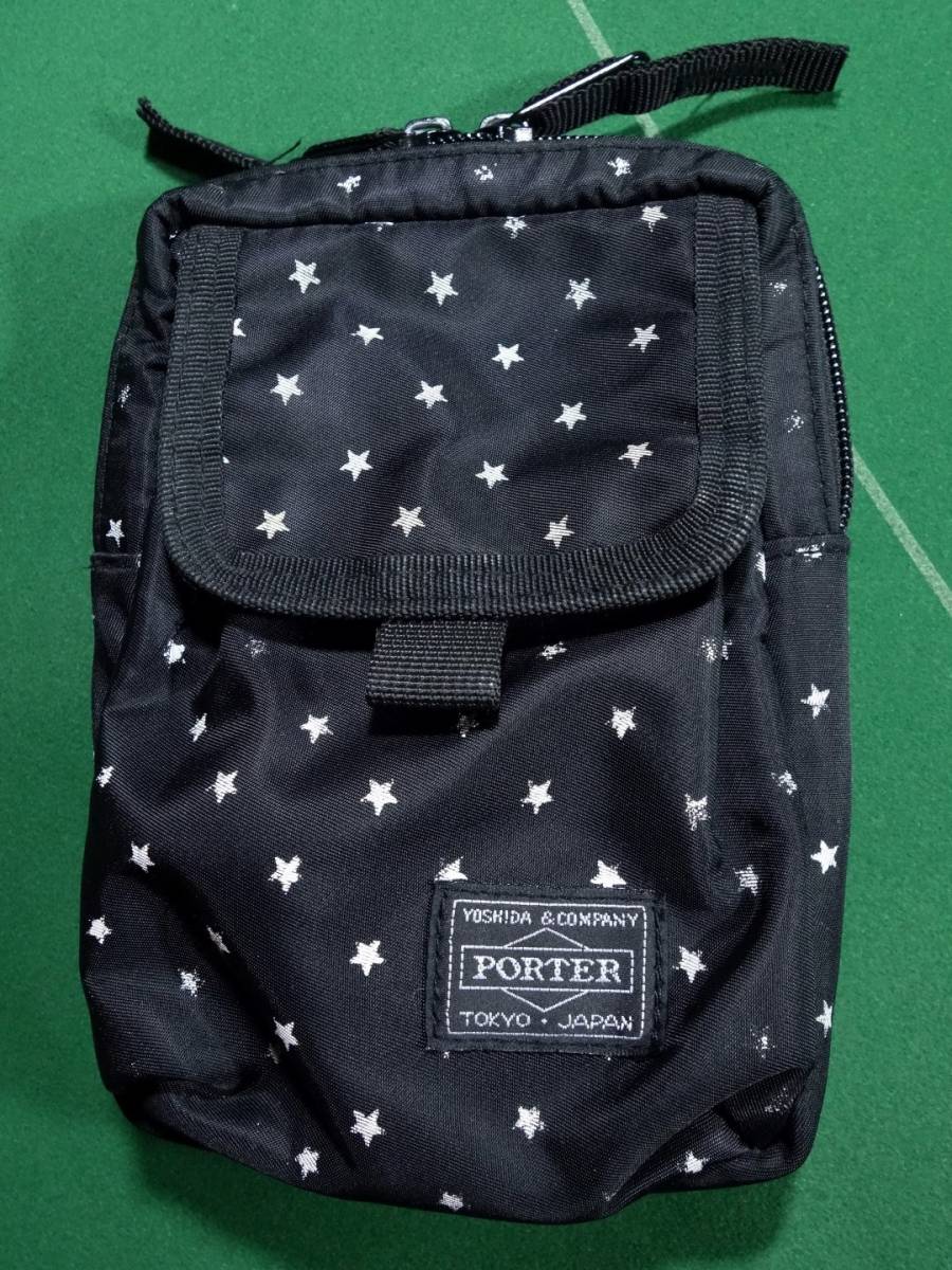 * Headporter STELLA weave star pattern large multi pouch mobile pouch black / white Star iPhone 14 15Pro Max correspondence beautiful goods!!!*