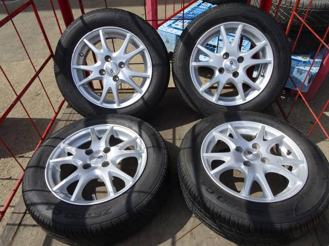 宮城大崎発★ZETRO C4 175/65R14★状態良好♪社外アルミ付き 14×5.5J 4穴 100 4本 ラジアル♪直引き取り 手渡しOK♪パッソ.FIT等★2ラ21_画像1