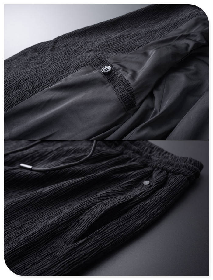 【在庫処理】 2ピーススーツ メンズ カジュアル テーラードジャケット スウェットパンツ 薄地 スーツセットアップ上下 FK-0994 黒色 175/L_画像6
