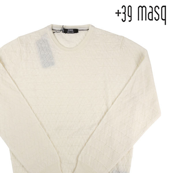 +39 masq（マスク） 丸首セーター MA080120 ホワイト XXL 17905 【W17909】