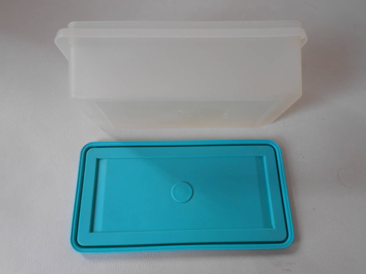 T / Tupperware タッパーウェア SSセット 大 すのこ無し 水色 2.2L 中古品_画像6