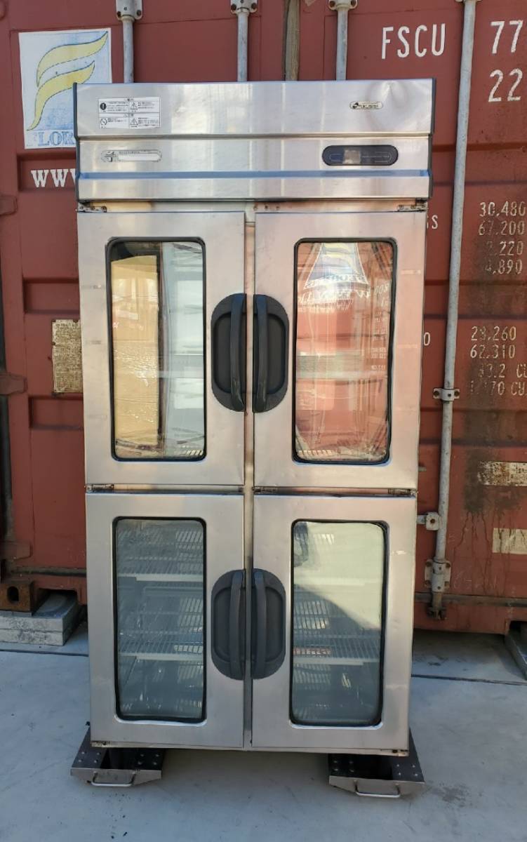 M1124-5 Reach in showcase 4-door refrigerator Fukushima EXN-34FM7( modified ) width 900× depth 650× height 1920 three-phase 200V business use / eat and drink shop / kitchen / store 