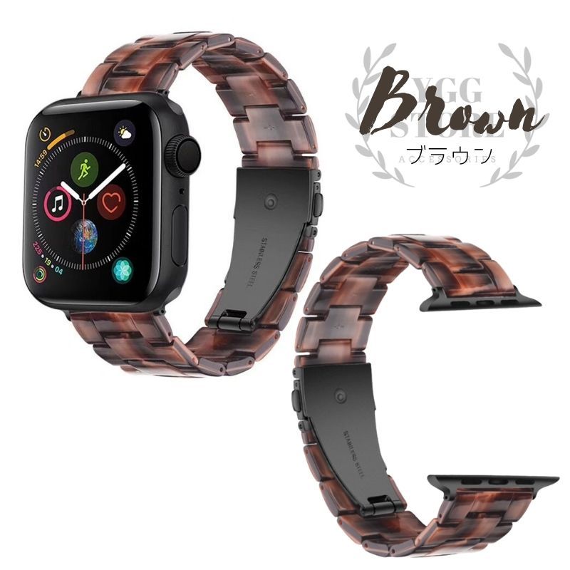 YGG★apple watch チョコレート 大理石風 ベルト バンド ブラウン 茶系 マーブル 交換 42 44 45 49 9 8 7 6 5 4 3 SE ウルトラ_画像1